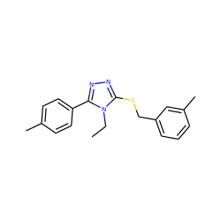 CCn1c(SCc2cccc(C)c2)nnc1-c1ccc(C)cc1 ZINC000005499065