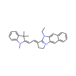 CCn1c2[n+](c3cc4ccccc4cc31)CC/C2=C\C=C1\N(C)c2ccccc2C1(C)C ZINC000013452980