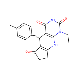 CCn1c2c(c(=O)[nH]c1=O)[C@@H](c1ccc(C)cc1)C1=C(CCC1=O)N2 ZINC001772643185