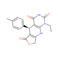 CCn1c2c(c(=O)[nH]c1=O)[C@H](c1ccc(C)cc1)C1=C(COC1=O)N2 ZINC000004495931