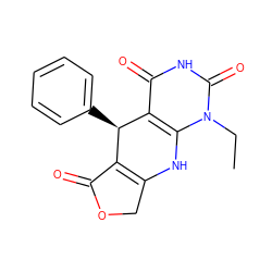 CCn1c2c(c(=O)[nH]c1=O)[C@H](c1ccccc1)C1=C(COC1=O)N2 ZINC000004495922