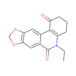 CCn1c2c(c3cc4c(cc3c1=O)OCO4)C(=O)CCC2 ZINC000013604087