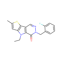 CCn1c2cc(C)sc2c2cnn(Cc3ccccc3F)c(=O)c21 ZINC000036380226