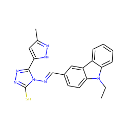 CCn1c2ccccc2c2cc(/C=N/n3c(S)nnc3-c3cc(C)n[nH]3)ccc21 ZINC000006785934