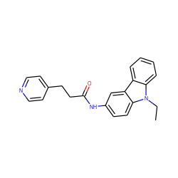 CCn1c2ccccc2c2cc(NC(=O)CCc3ccncc3)ccc21 ZINC000013475340