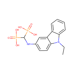 CCn1c2ccccc2c2cc(NC(P(=O)(O)O)P(=O)(O)O)ccc21 ZINC000013678560