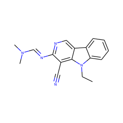 CCn1c2ccccc2c2cnc(/N=C/N(C)C)c(C#N)c21 ZINC000018114067