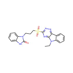 CCn1c2ccccc2c2nnc(S(=O)(=O)CCCn3c(=O)[nH]c4ccccc43)nc21 ZINC000045374784