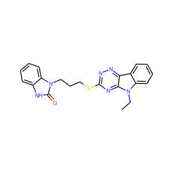 CCn1c2ccccc2c2nnc(SCCCn3c(=O)[nH]c4ccccc43)nc21 ZINC000018094029