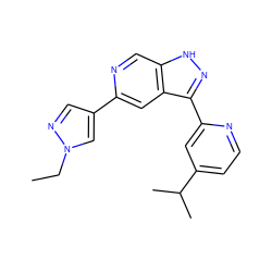 CCn1cc(-c2cc3c(-c4cc(C(C)C)ccn4)n[nH]c3cn2)cn1 ZINC000205241512