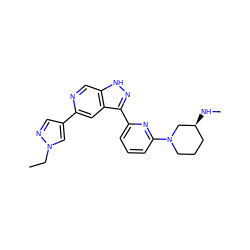 CCn1cc(-c2cc3c(-c4cccc(N5CCC[C@H](NC)C5)n4)n[nH]c3cn2)cn1 ZINC000205248693