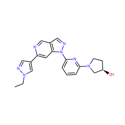 CCn1cc(-c2cc3c(cn2)cnn3-c2cccc(N3CC[C@@H](O)C3)n2)cn1 ZINC000211037264