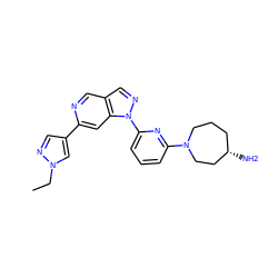 CCn1cc(-c2cc3c(cn2)cnn3-c2cccc(N3CCC[C@H](N)CC3)n2)cn1 ZINC000211040802