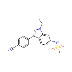 CCn1cc(-c2ccc(C#N)cc2)c2ccc(NS(C)(=O)=O)cc21 ZINC000066066028