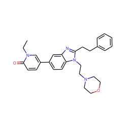 CCn1cc(-c2ccc3c(c2)nc(CCc2ccccc2)n3CCN2CCOCC2)ccc1=O ZINC001772627527