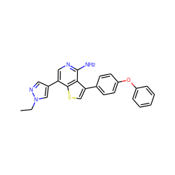 CCn1cc(-c2cnc(N)c3c(-c4ccc(Oc5ccccc5)cc4)csc23)cn1 ZINC000473109205