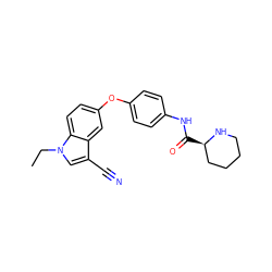 CCn1cc(C#N)c2cc(Oc3ccc(NC(=O)[C@@H]4CCCCN4)cc3)ccc21 ZINC000299867488