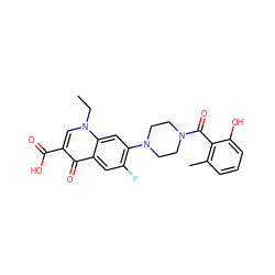 CCn1cc(C(=O)O)c(=O)c2cc(F)c(N3CCN(C(=O)c4c(C)cccc4O)CC3)cc21 ZINC000653699384