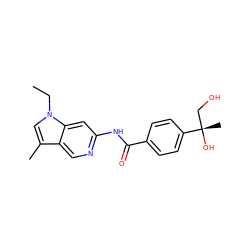 CCn1cc(C)c2cnc(NC(=O)c3ccc([C@@](C)(O)CO)cc3)cc21 ZINC000145242585