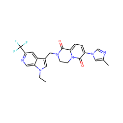 CCn1cc(CN2CCn3c(ccc(-n4cnc(C)c4)c3=O)C2=O)c2cc(C(F)(F)F)ncc21 ZINC000299867629