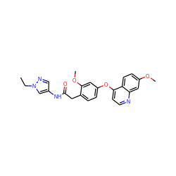 CCn1cc(NC(=O)Cc2ccc(Oc3ccnc4cc(OC)ccc34)cc2OC)cn1 ZINC000084618633