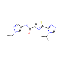 CCn1cc(NC(=O)c2csc(-c3nncn3C(C)C)n2)cn1 ZINC001772640794