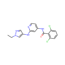 CCn1cc(Nc2cc(NC(=O)c3c(Cl)cccc3Cl)ccn2)cn1 ZINC000096282834