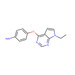 CCn1ccc2c(Oc3ccc(N)cc3)ncnc21 ZINC000095556393