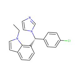 CCn1ccc2cccc([C@@H](c3ccc(Cl)cc3)n3ccnc3)c21 ZINC000013489554