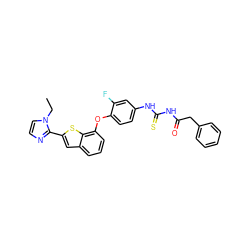 CCn1ccnc1-c1cc2cccc(Oc3ccc(NC(=S)NC(=O)Cc4ccccc4)cc3F)c2s1 ZINC000072141460