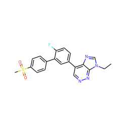 CCn1cnc2c(-c3ccc(F)c(-c4ccc(S(C)(=O)=O)cc4)c3)cnnc21 ZINC000150105176