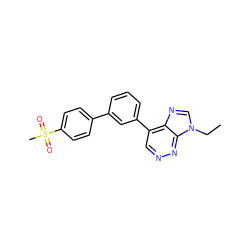 CCn1cnc2c(-c3cccc(-c4ccc(S(C)(=O)=O)cc4)c3)cnnc21 ZINC000150064536