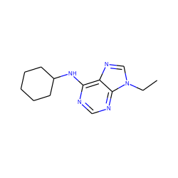 CCn1cnc2c(NC3CCCCC3)ncnc21 ZINC000013824408