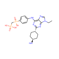 CCn1cnc2c(Nc3ccc([P@@](=O)(O)CP(=O)(O)O)cc3)nc([C@H]3CC[C@H](N)CC3)nc21 ZINC000261095426