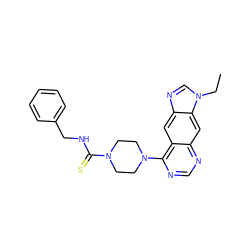 CCn1cnc2cc3c(N4CCN(C(=S)NCc5ccccc5)CC4)ncnc3cc21 ZINC000013528808