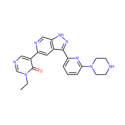 CCn1cncc(-c2cc3c(-c4cccc(N5CCNCC5)n4)n[nH]c3cn2)c1=O ZINC000205253369