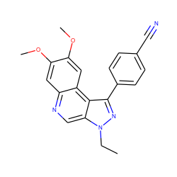 CCn1nc(-c2ccc(C#N)cc2)c2c3cc(OC)c(OC)cc3ncc21 ZINC000113391772