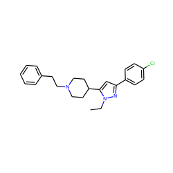 CCn1nc(-c2ccc(Cl)cc2)cc1C1CCN(CCc2ccccc2)CC1 ZINC000205204631