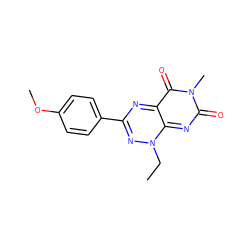 CCn1nc(-c2ccc(OC)cc2)nc2c(=O)n(C)c(=O)nc1-2 ZINC000000488333