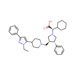 CCn1nc(-c2ccccc2)cc1C1CCN(C[C@H]2CN([C@@H](C(=O)O)C3CCCCC3)C[C@@H]2c2ccccc2)CC1 ZINC000028010804