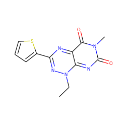 CCn1nc(-c2cccs2)nc2c(=O)n(C)c(=O)nc1-2 ZINC000000487462