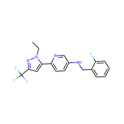 CCn1nc(C(F)(F)F)cc1-c1ccc(NCc2ccccc2F)cn1 ZINC000143212990