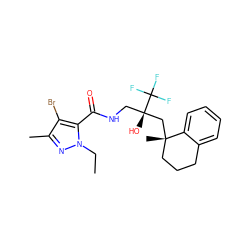 CCn1nc(C)c(Br)c1C(=O)NC[C@@](O)(C[C@@]1(C)CCCc2ccccc21)C(F)(F)F ZINC000028824189