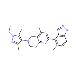 CCn1nc(C)c(N2CCc3nc(-c4c(C)ccc5[nH]ncc45)cc(C)c3C2)c1C ZINC000146923006