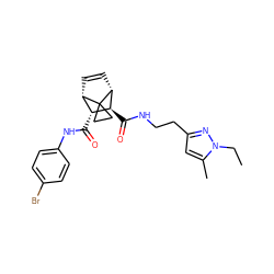 CCn1nc(CCNC(=O)[C@H]2[C@H](C(=O)Nc3ccc(Br)cc3)[C@@H]3C=C[C@H]2C32CC2)cc1C ZINC000168475455