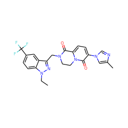 CCn1nc(CN2CCn3c(ccc(-n4cnc(C)c4)c3=O)C2=O)c2cc(C(F)(F)F)ccc21 ZINC000299860441