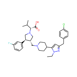 CCn1nc(Cc2ccc(Cl)cc2)cc1C1CCN(C[C@H]2CN([C@@H](C(=O)O)C(C)C)C[C@@H]2c2cccc(F)c2)CC1 ZINC000028017818