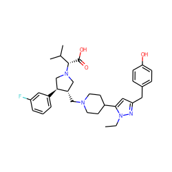 CCn1nc(Cc2ccc(O)cc2)cc1C1CCN(C[C@H]2CN([C@@H](C(=O)O)C(C)C)C[C@@H]2c2cccc(F)c2)CC1 ZINC000028023067