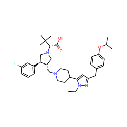 CCn1nc(Cc2ccc(OC(C)C)cc2)cc1C1CCN(C[C@H]2CN([C@@H](C(=O)O)C(C)(C)C)C[C@@H]2c2cccc(F)c2)CC1 ZINC000028021351