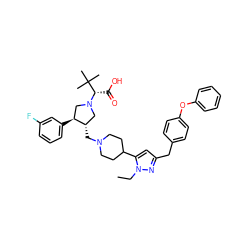 CCn1nc(Cc2ccc(Oc3ccccc3)cc2)cc1C1CCN(C[C@H]2CN([C@@H](C(=O)O)C(C)(C)C)C[C@@H]2c2cccc(F)c2)CC1 ZINC000028020493